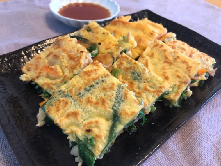 チヂミ 混ぜて焼くだけ 簡単ニラレシピ第三弾 たなかノート